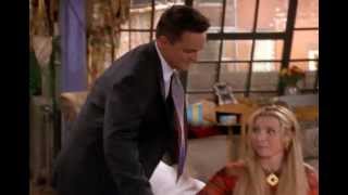Chandler kisses Monica, Rachel &amp; Phoebe (Friends S5E2)