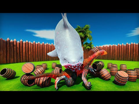 ✅ Mutant megalodon VS Dinosaurs - Animal Revolt Battle Simulator