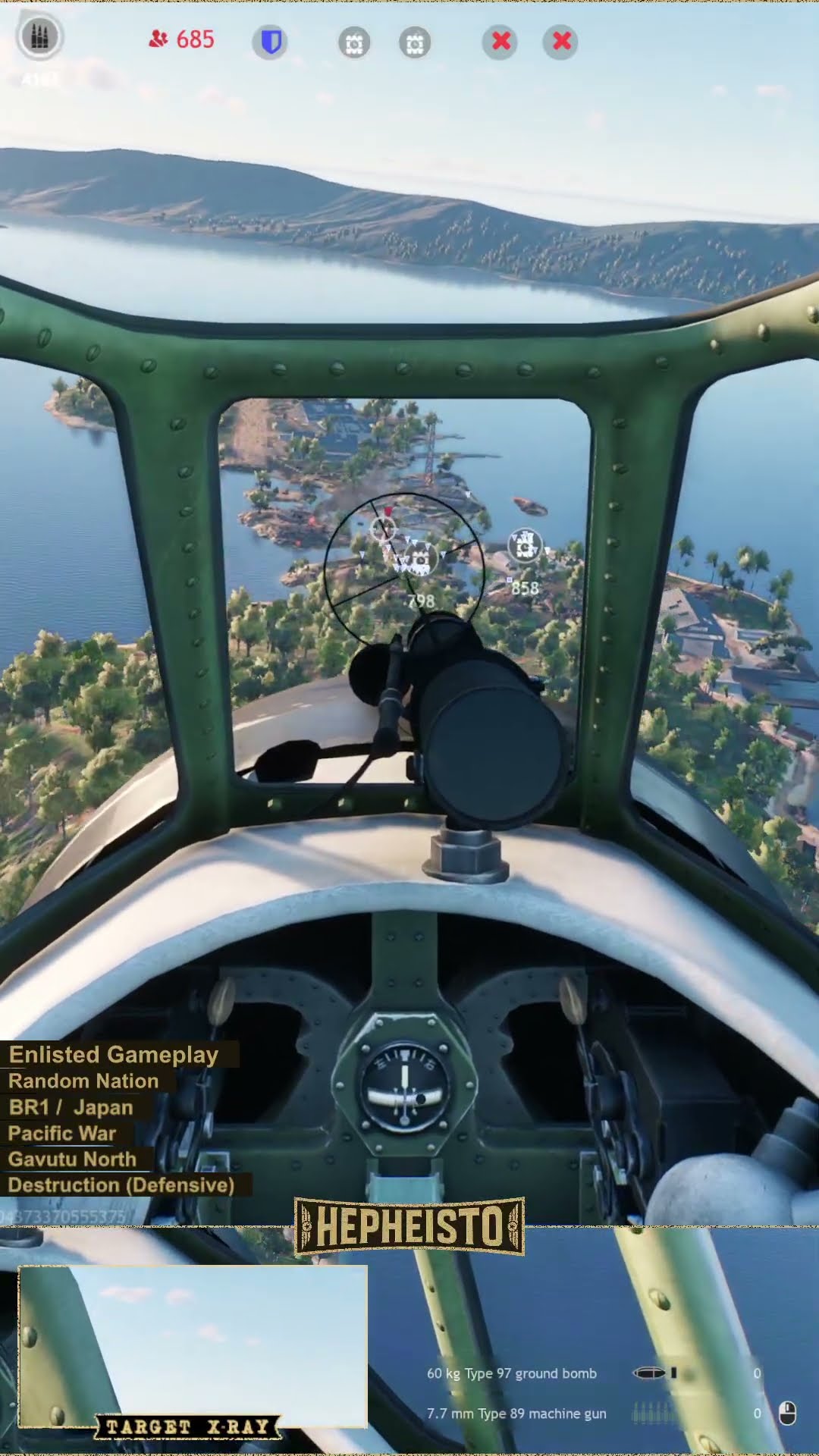 Pilot eliminates PlaneP-38G-1 with 7.7mm Machinegun