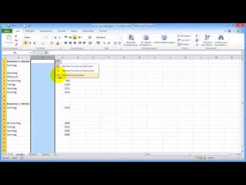Excel 2010 Aufbau Part 11: Einfügen oder Löschen von Zeilen oder Spalten