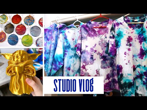Painting Ornaments & DIY Tie Dye Gifts | Studio Vlog