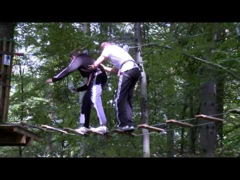 Drahtseilakt: Die Baskets im Hochseilgarten