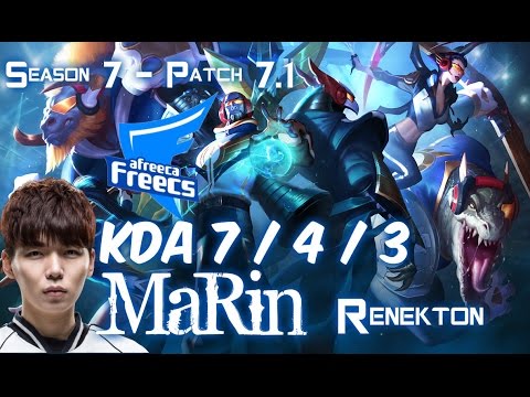 AFs MaRin RENEKTON vs YASUO Top - Patch 7.1 KR Ranked