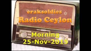 Radio Ceylon 25-11-2015~Wednesday Morning~01 Ek Hi