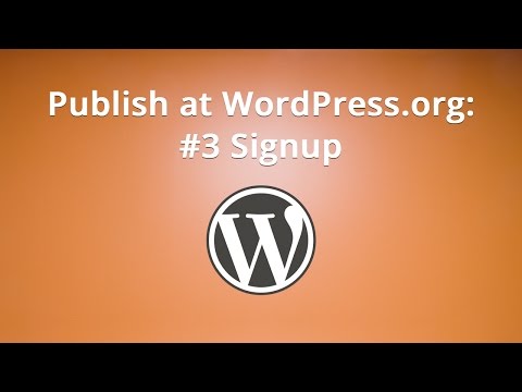 Publish at WordPress org 3 Signup