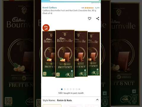Cadbury Bournville Fruit and Nut Dark🍫chocolate Bar(Pack of4)#youtubeshorts#chocolate#reels#unboxing
