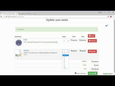 Ecommerce website project in php and mysql Update cart items part 5
