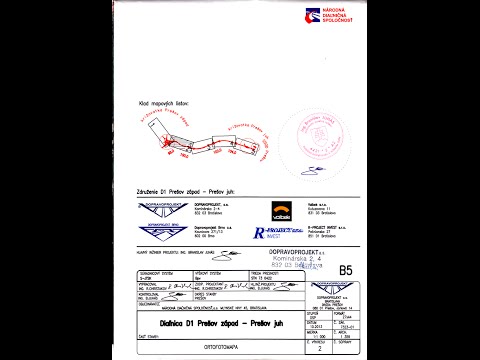 D1 Prešov západ - juh, obchvat Prešova, projekt - ortofotomapa, tunel
