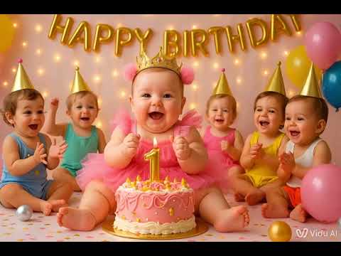 Happy Birthday Song 🎂 for Babies 👶 | Cute AI Baby Celebration Video