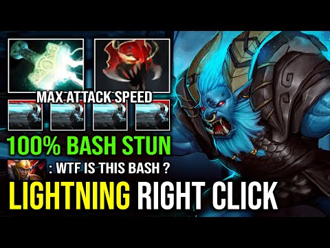 WTF 100% Lightning Max Attack Speed 1 Shot Perma Bash 1 Charge = 1 Delete Spirit Breaker Dota 2