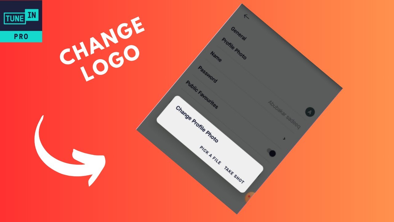 How do you change your logo on tunein radio
