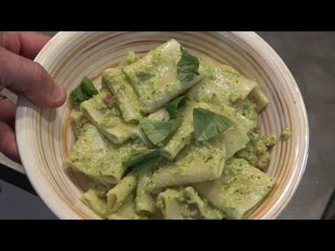 Paccheri cremosi speck e zucchine