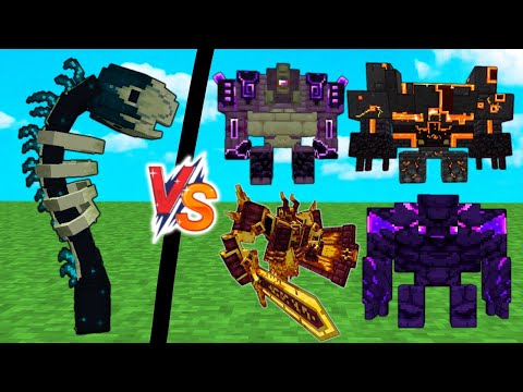 Shriek Worm vs Enger Golem, Netherite Monstrosity, Ender Guardian, Ignis | Minecraft Warden Worm