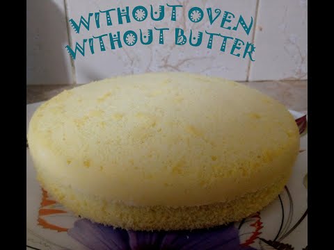 Basic Vanilla Sponge Cake without oven & butter recipe #CookWithZubia