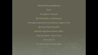 Kate Campbell - Prayer of Thomas Merton