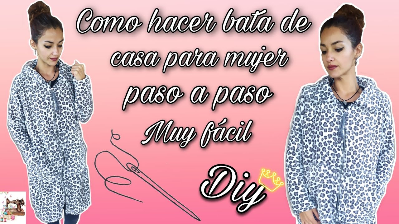 Cómo hacer bata de casa para mujer ✂️| Muy fácil 🎥| Paso a paso 👀