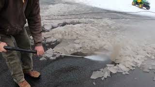 Best way to break-remove the ice from driveway