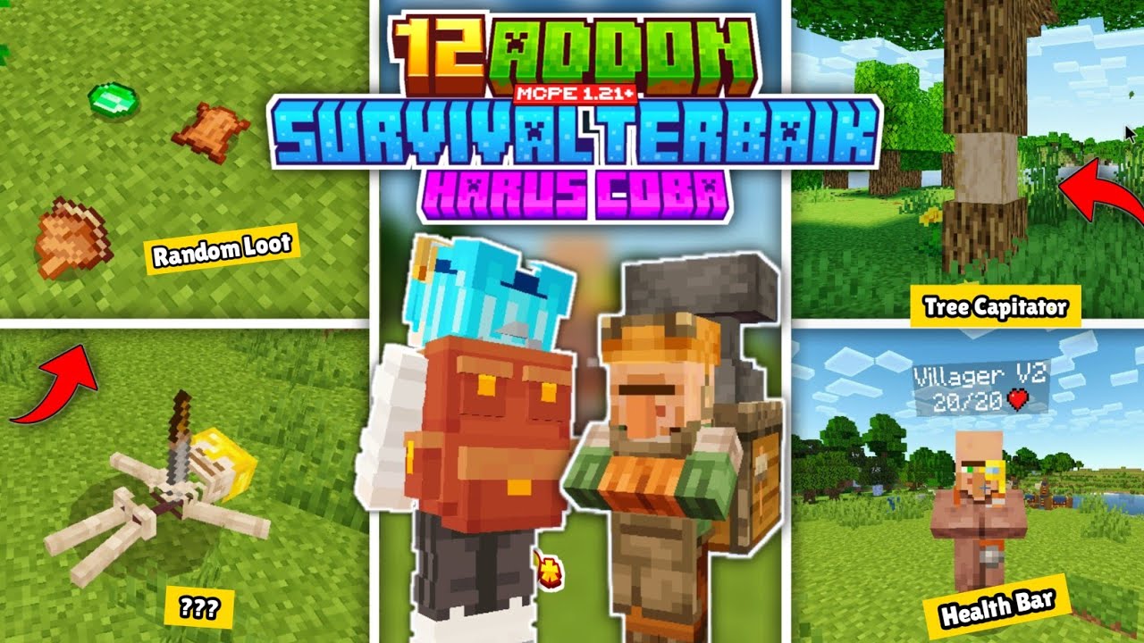 12 ADDON MCPE 1.21+ TERBAIK BERGUNA TEKEREN TERSERU UNTUK MEMPERMUDAH SURVIVAL KALIAN HARUS COBA