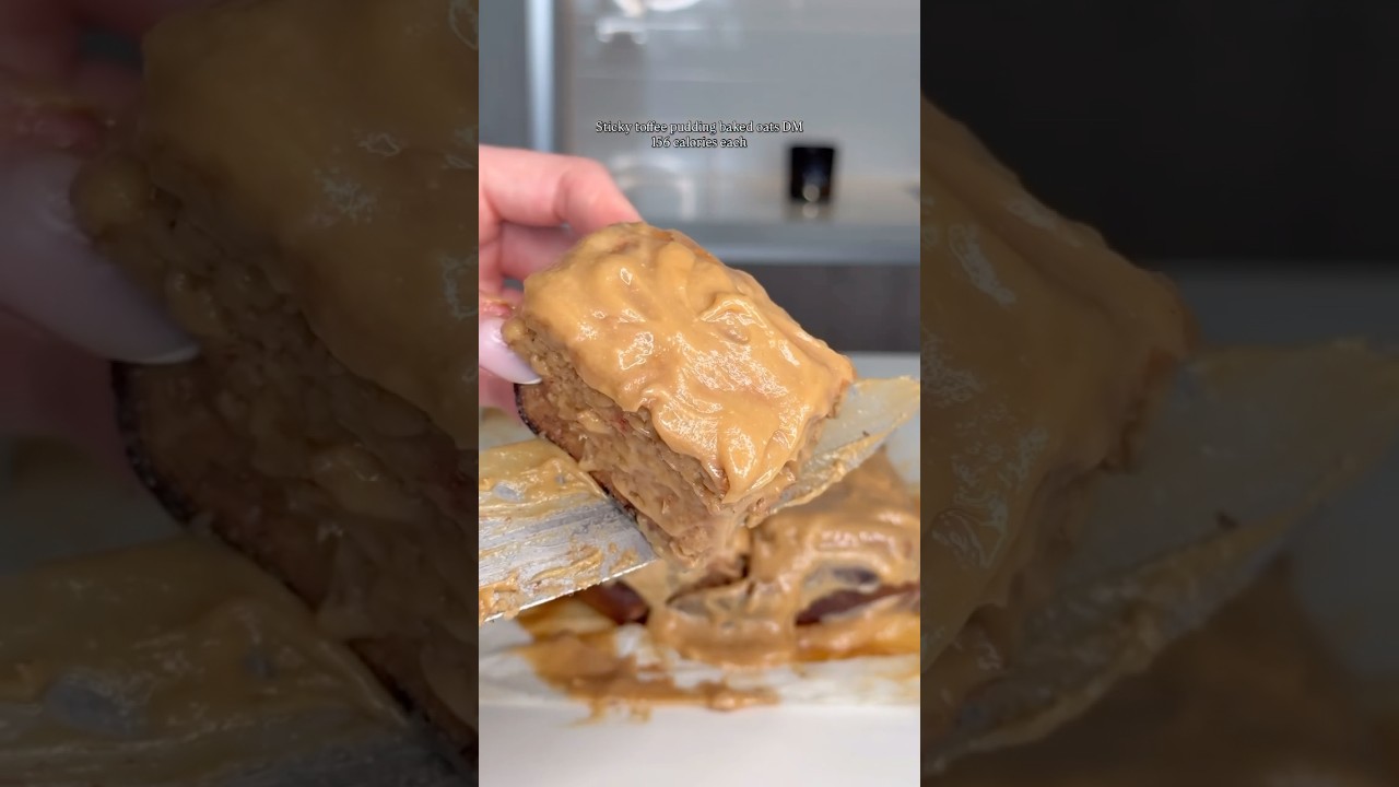 High Protein Sticky Toffee Baked Oats! Only 156 Calories!🍮🌾💪#food #shorts #highproteinrecipes