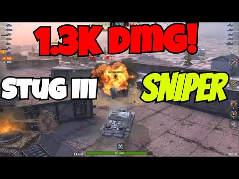 Stug III G Sniper Power — 1300 Damage in 1 Match | WoT Blitz Replay