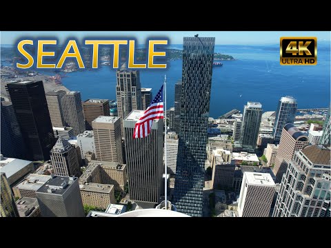 Flying Over Seattle Downtown [4K] May 2021 - Drone Video