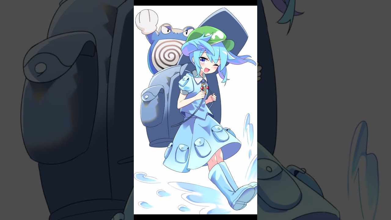 【東方×ポケモン描いてみた】河城にとりのニョロボン