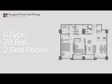 【Roygent Parks Hai Phong】Quarto com 2 camas, 78,8㎡(GType)