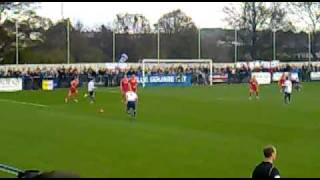 preview picture of video 'Guiseley AFC v. Crawley Town: Simon Ainge narrow miss (FA Cup 1st Round)'