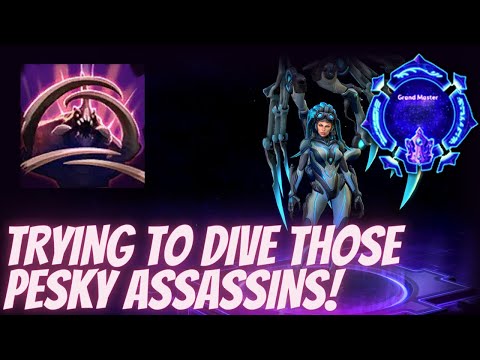 Kerrigan Ultralisk - TRYING TO DIVE THOSE PESKY ASSASSINS! - Grandmaster Storm League
