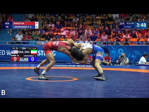 1/2 FS - 51 kg: M. RAMOS (USA) v. S. JAFARIANGELY (IRI)