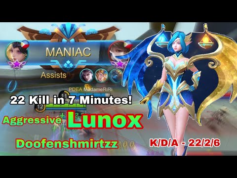 22 Kill in 7 Minutes! Aggressive Lunox by Doofenshmirtzz - Mobile Legends