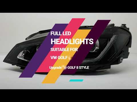Full LED Headlights suitable for VW Golf 7 VII (2012-2017) upgrade to Golf 8 Design