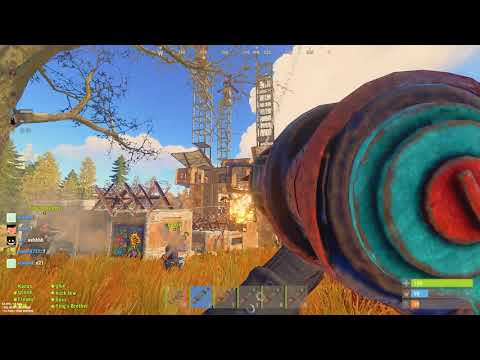 Rust - INSANE 100+ LAUNCHER RAID ON ROOF CAMPING ZERGS.