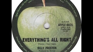Billy Preston's rare Apple 45 version/remix ''Everything's All Right'' (Stereo)