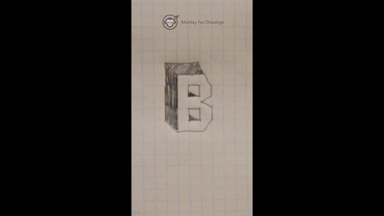very easy how to draw 3D letter B  3D B drawing illusion