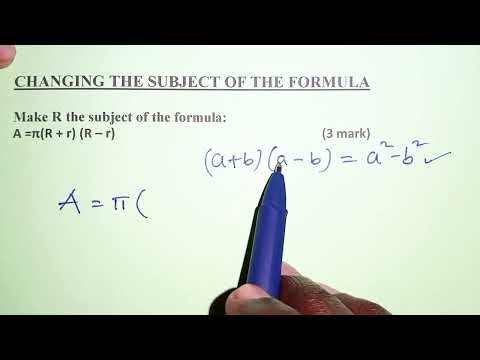 Changing subject of the formula maths