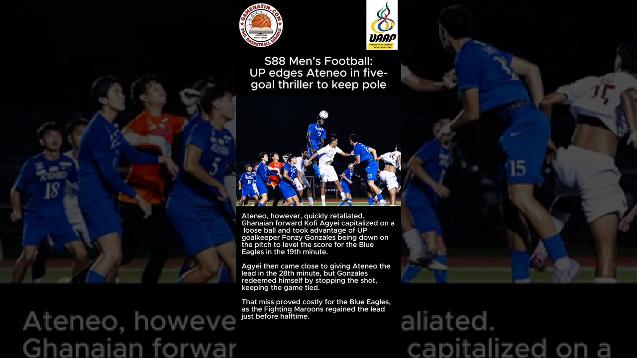 UAAP Men's Football: UP nips Ateneo after 90 minutes of end-to-end action