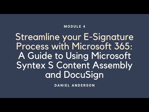 Use Microsoft Syntex Content Assembly with DocuSign + Power Automate Use Microsoft Syntex Content Assembly with DocuSign + Power Automate
