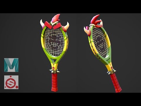Autodesk Maya 2019, Substance Painter  - Stylized Tennis Racket