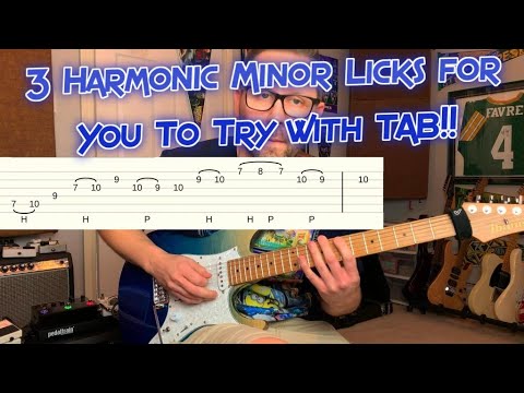 3 Killer Harmonic Minor Licks For You To Try! TAB On Screen - Shot in 4k!