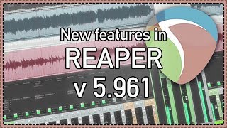 Video thumbnail for What's new in REAPER v5.961 update - new ReaEQ and ReaXcomp shortcuts and improvements by The REAPER Blog