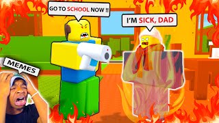 Roblox 🔥 NEED MORE HEAT 🔥 Funny Moments (MEMES) - ALL Endings! | Trying to SKIP SCHOOL in ROBLOX