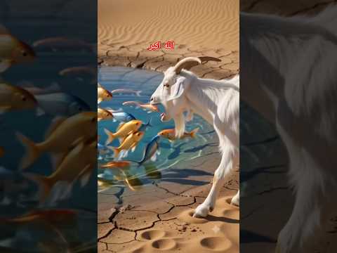 White Goat Saves Colorful Fish in the Desert | Allahu Akbar Miracle 🐐🐟#shorts #viralshorts#ytshorts