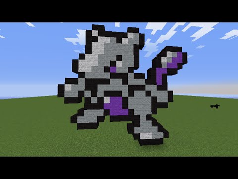 Zachusaguy: Minecraft Pokemon Pixel Art Episode 1 Mewtwo EASY