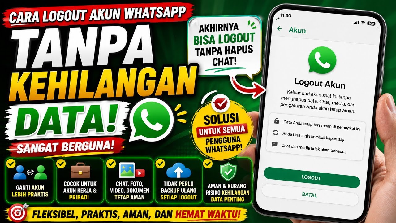 Cara Logout WhatsApp Tanpa Kehilangan Data | Fitur Baru WhatsApp 2026