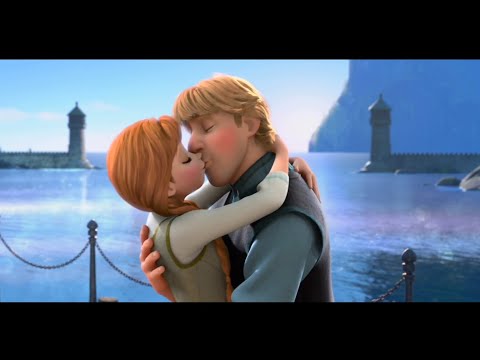 Frozen 1 (2013) Anna and Kristoff Kiss!