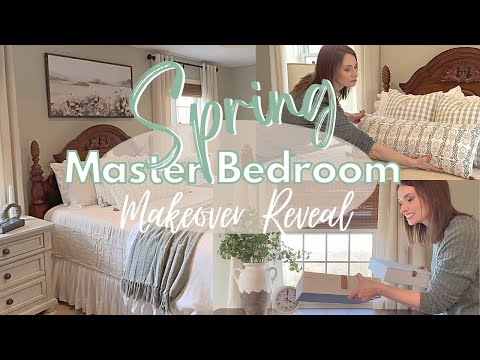 SPRING MASTER BEDROOM MAKEOVER, PART 2 | SPRING CLEAN + DECORATE WITH ME  | SIMPLE COZY BEDROOM TOUR