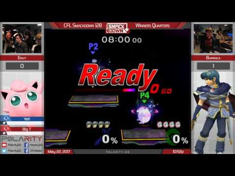 CFL Smackdown 128 Melee - Envy (Puff) vs Barraca (Marth) - Winners Quarters