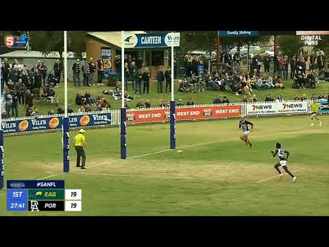 Round 10 SANFL Snapshot - Eagle Zane Williams curls it through for a goal