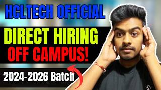HCLTECH Biggest Hiring Announced ! OFF Campus Drive For 2026, 2025, 2024 Batch | Fresher Jobs